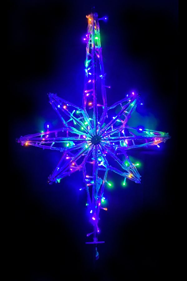 Макушка Звезда Восьмиконечная Светодиодная мульти