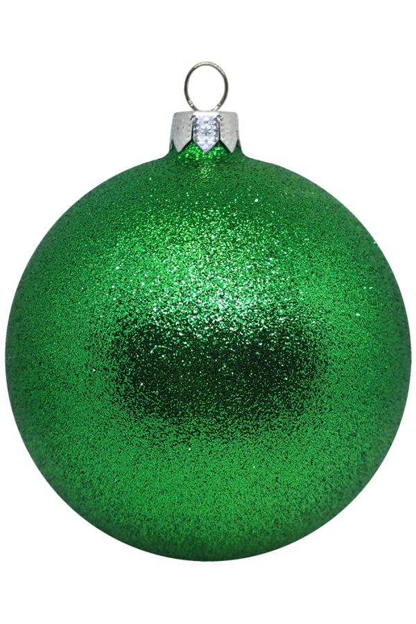 Пластиковый шар Искристый 11,5 и 13,5 см зеленый