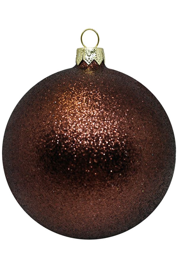Пластиковый шар Искристый 11,5 и 13,5 см коричневый