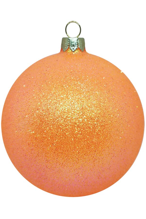 Пластиковый шар Искристый 11,5 и 13,5 см оранжевый
