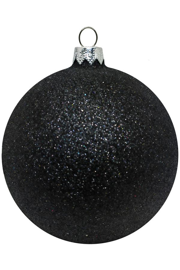 Пластиковый шар Искристый 11,5 и 13,5 см черный