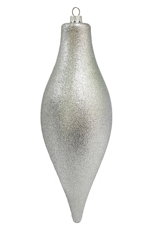 Украшение пластиковое Сосулька Конусная Искристая 30см