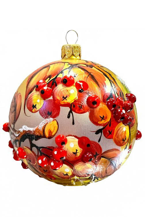 Елочное украшение Шар Корзина с рябиной НП-1668