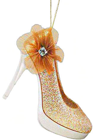 Елочное украшение Туфелька нарядная 190016