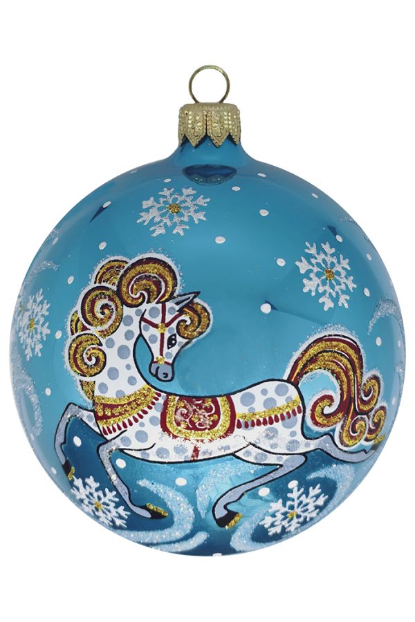 Елочный шар Лошадь в яблоках С475