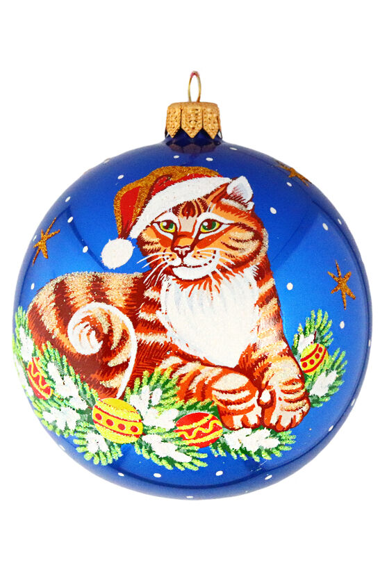 Елочный шар Кот С475к Колпак
