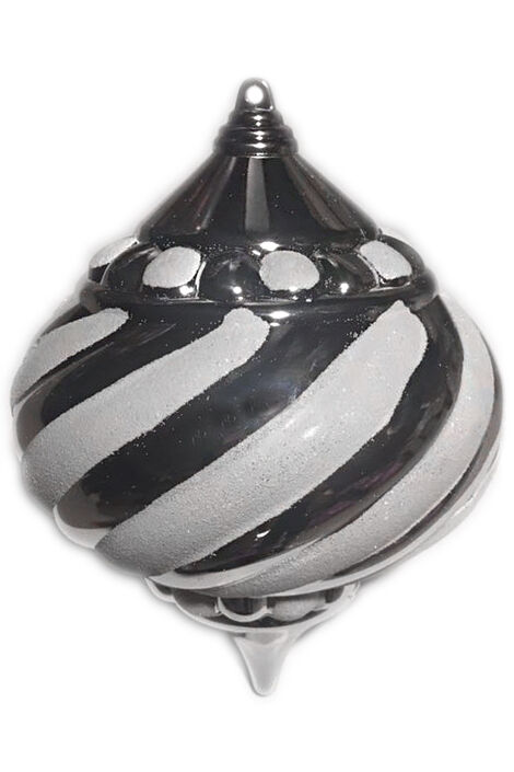 Новогоднее украшение Луковица витая 15см серебро 