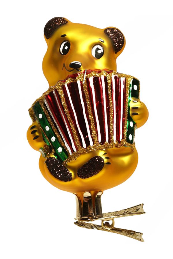 Елочное украшение Мишка с гармошкой С815