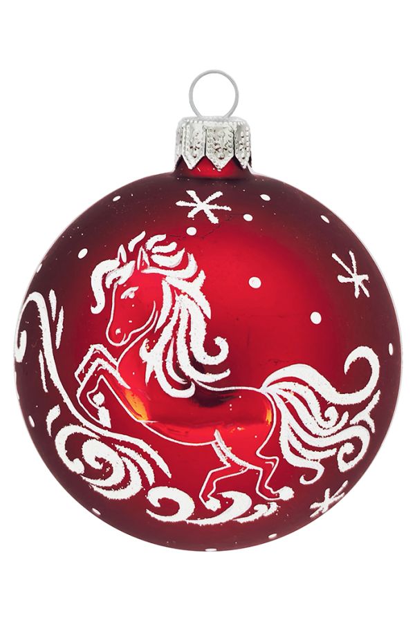 Елочный шар Красная Лошадка С863