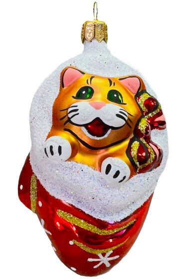 Елочное украшение Рукавичка Кот С960к