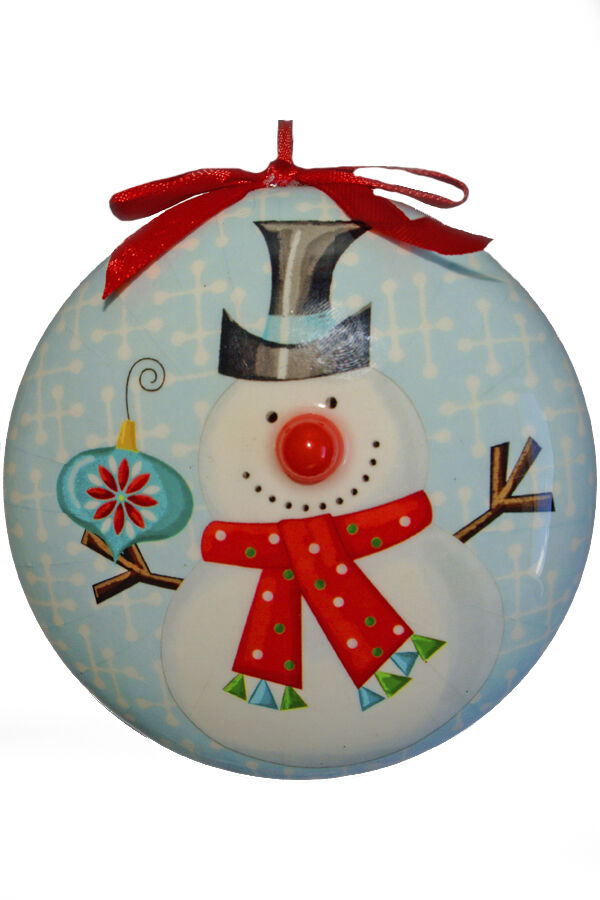 Елочное украшение Шар-Снеговик A15027-L