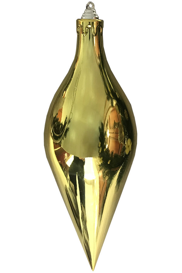 Новогоднее украшение Сосулька конусная золото 42см Y135420