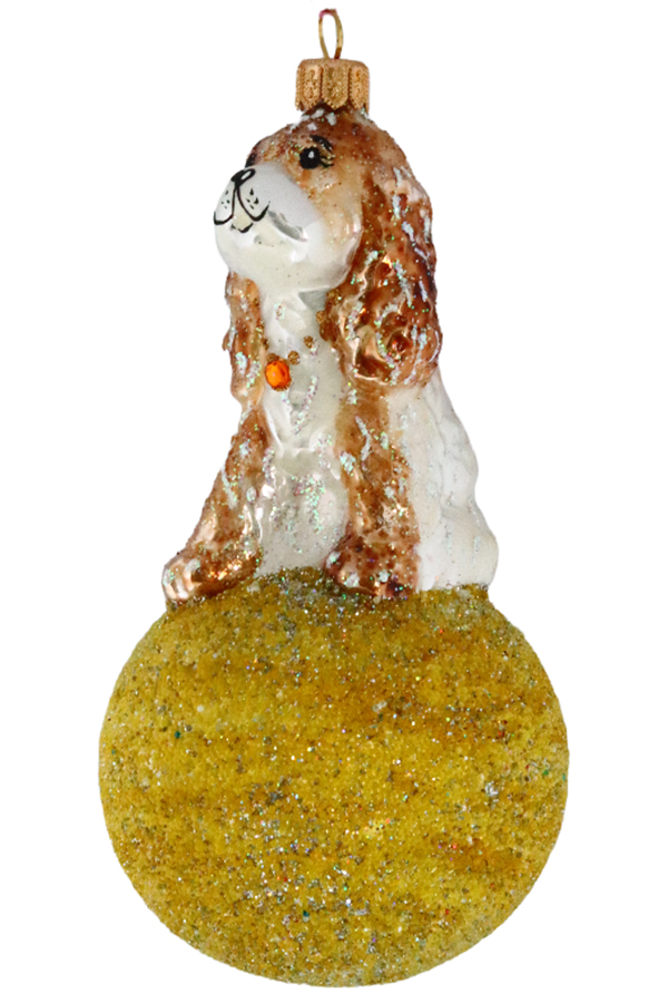 Елочная игрушка коллекционная Собачка на шаре 5