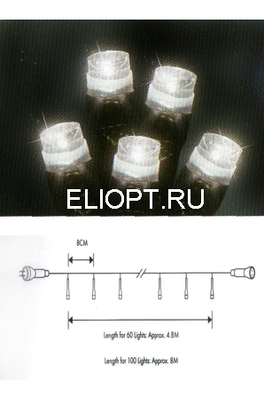 Модуль нити белый 4,8м, 8м 370357-60